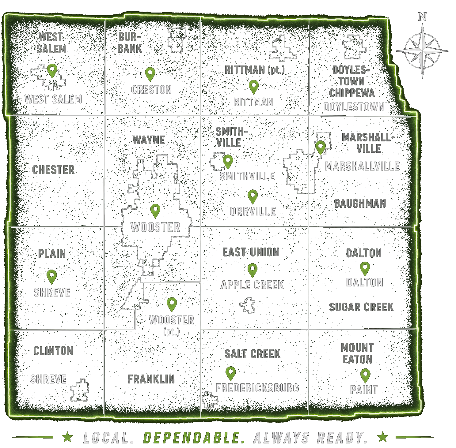 Grazzy Haul Away service area map — Wayne County Ohio